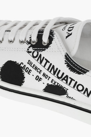 Pointed-toe Gabardine Sneakers with Print