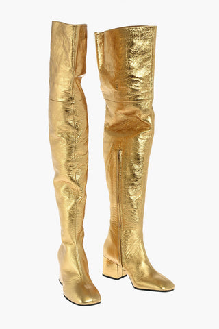 Metallic Leather Over-the-knee Boots 6 cm
