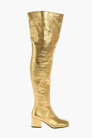 Metallic Leather Over-the-knee Boots 6 cm