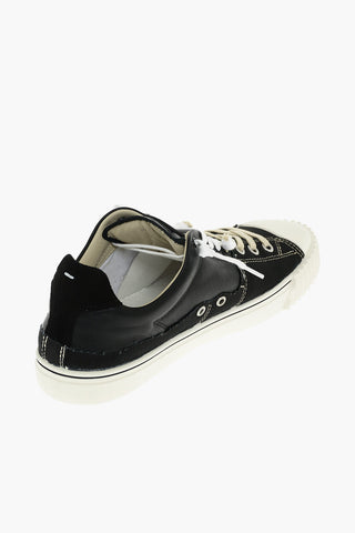 MM22 sneakers basse bicolore in pelle e cotone