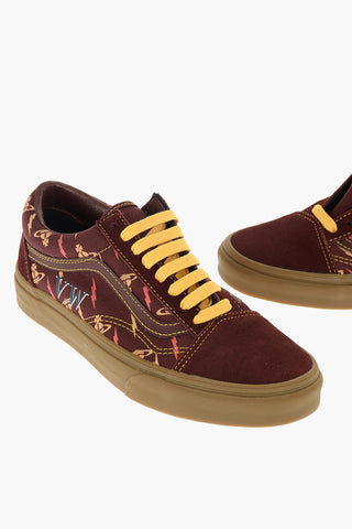 VIVIENNE WESTWOOD printed cotton OLD SKOOL sneakers with Leather Trimmings