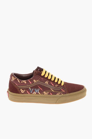 VIVIENNE WESTWOOD printed cotton OLD SKOOL sneakers with Leather Trimmings