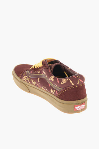 VIVIENNE WESTWOOD printed cotton OLD SKOOL sneakers with Leather Trimmings
