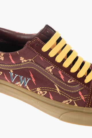 VIVIENNE WESTWOOD printed cotton OLD SKOOL sneakers with Leather Trimmings