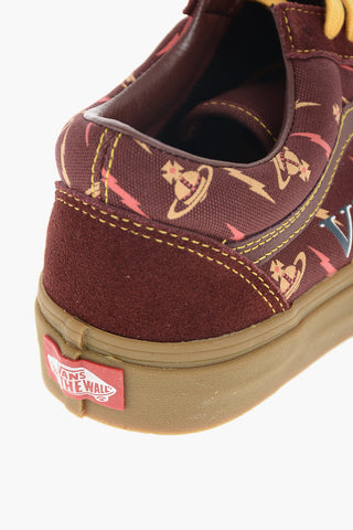 VIVIENNE WESTWOOD printed cotton OLD SKOOL sneakers with Leather Trimmings