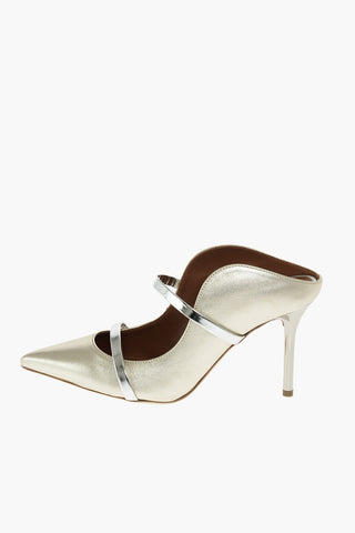 Mules MAUREEN in pelle lamé Stiletto 10cm