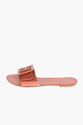 crocodile effect leather THE LOOP sandals