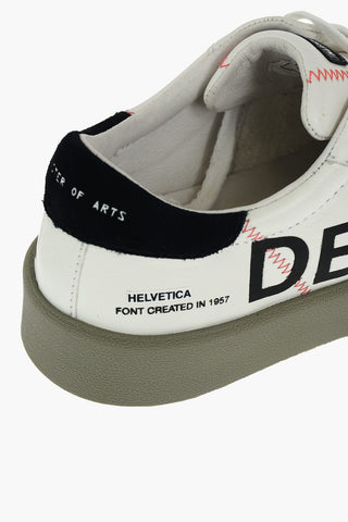 printed leather low-top sneakers