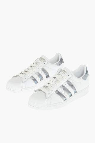 leather SUPERSTAR W sneakers with sheer details on the side