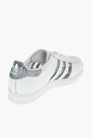 leather SUPERSTAR W sneakers with sheer details on the side