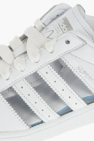 leather SUPERSTAR W sneakers with sheer details on the side