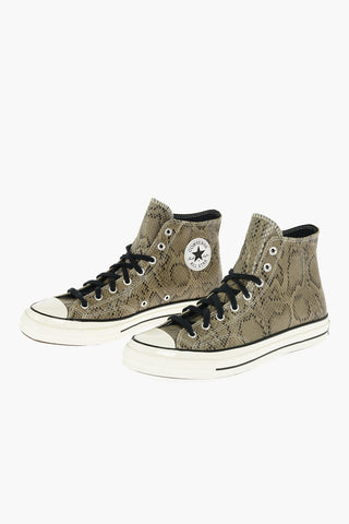 ALL STAR CHUCK TAYLOR 70 python effect leather high top sneakers