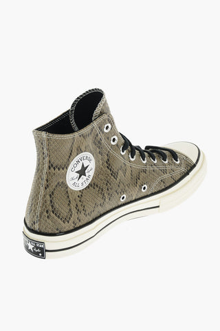 ALL STAR CHUCK TAYLOR 70 python effect leather high top sneakers