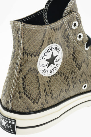 ALL STAR CHUCK TAYLOR 70 python effect leather high top sneakers