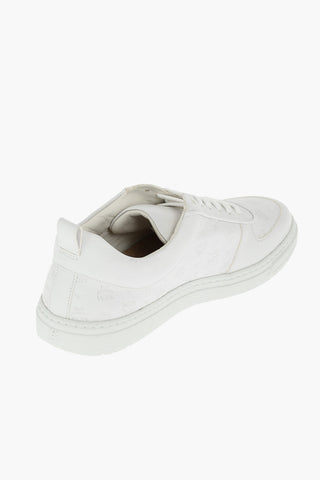 all over logo leather sneakers