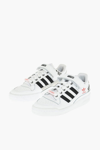 leather and fabric FORUM LOW sneakers with velcro strap