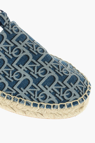 all over logo denim effect DAPHNE lace-up espadrilles