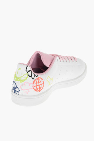 faux leather STAN SMITH W sneakers with print