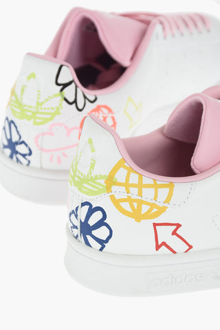 faux leather STAN SMITH W sneakers with print