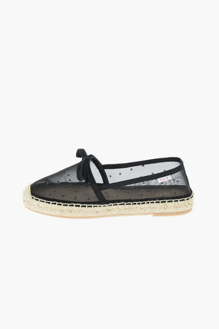 Mesh Fabric Espadrilles with Suede Leather Details 1,5 cm