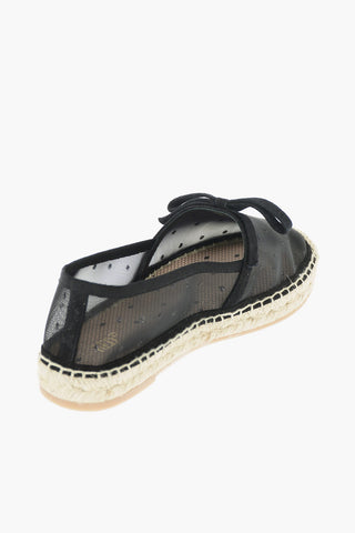 Mesh Fabric Espadrilles with Suede Leather Details 1,5 cm