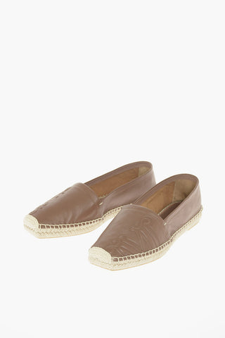 Leather ELI Espadrilles with Embossed Logo 2,5 cm