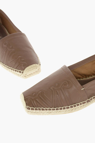 Leather ELI Espadrilles with Embossed Logo 2,5 cm