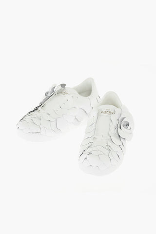 Leather Sneakers embellished with 3D Petals