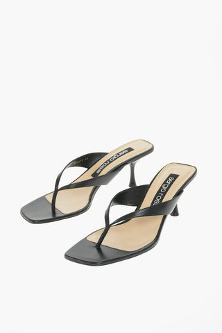 Sabot a Infradito in Nappa con Punta Squadrata 7 cm