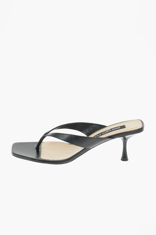 Sabot a Infradito in Nappa con Punta Squadrata 7 cm