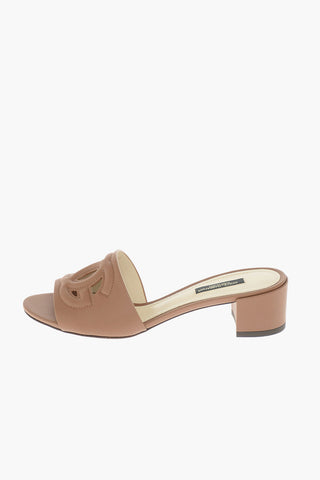 Sabot in Pelle con Logo in Rilievo 4,5 cm