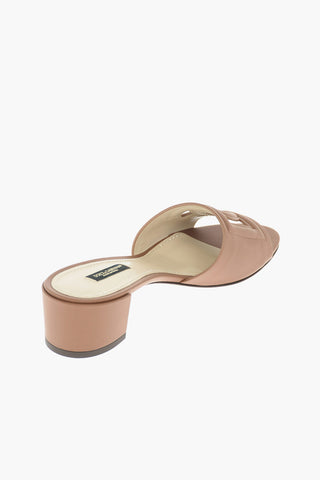 Sabot in Pelle con Logo in Rilievo 4,5 cm