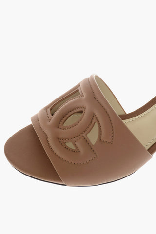 Sabot in Pelle con Logo in Rilievo 4,5 cm