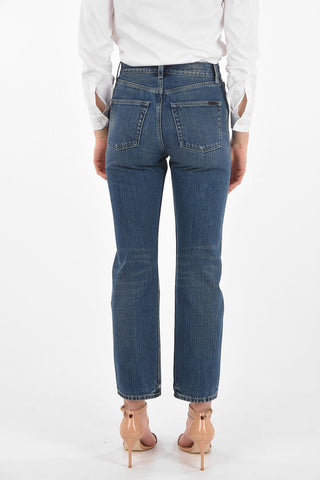 Jeans 5 Tasche Straight Fit in Denim Dèlavè