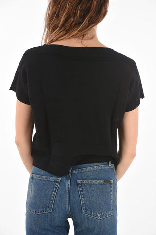 Maglia con Collo a Barca e Maniche Corte