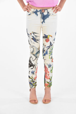 Printed JUNGLE Slim Fit Denims