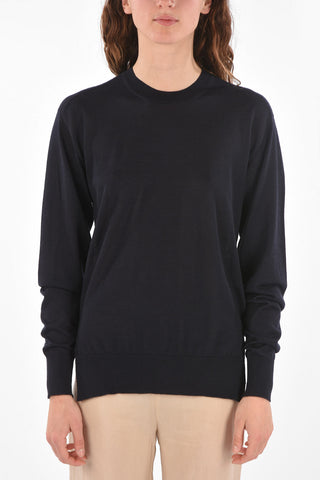Crew Neck Side Split Cashmere Blend Sweater