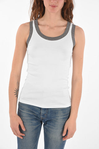 Ribbed Tank Top with Lurex Profiles
