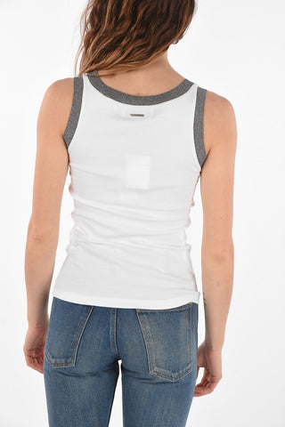Ribbed Tank Top with Lurex Profiles