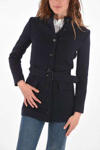Cappotto in Misto Lana con Tasche ad Aletta