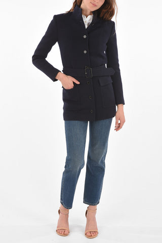 Cappotto in Misto Lana con Tasche ad Aletta