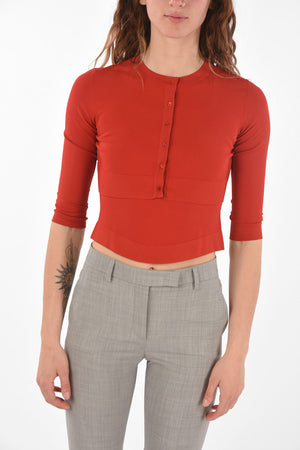 Buttoned ECARLATE Crop Cardigan