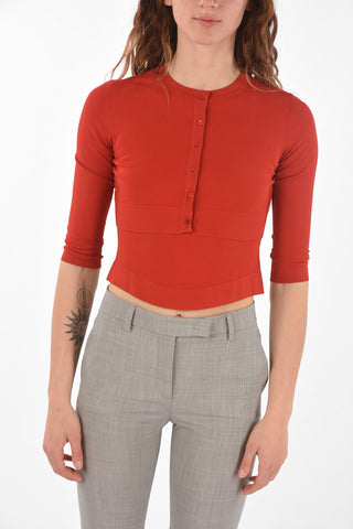 Buttoned ECARLATE Crop Cardigan