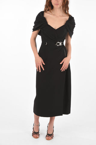 Incorporated Shawl Wrap Dress with Carabiner