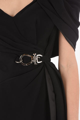 Incorporated Shawl Wrap Dress with Carabiner
