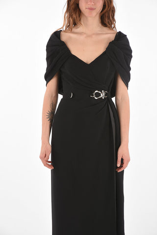 Incorporated Shawl Wrap Dress with Carabiner