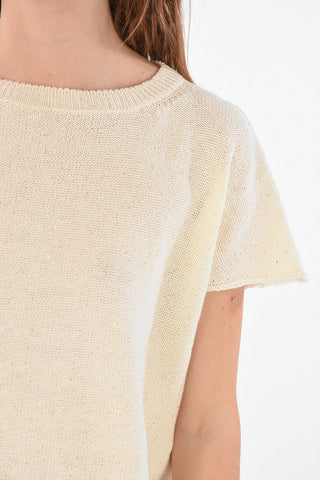 Short Sleeve Sweater with Sequins