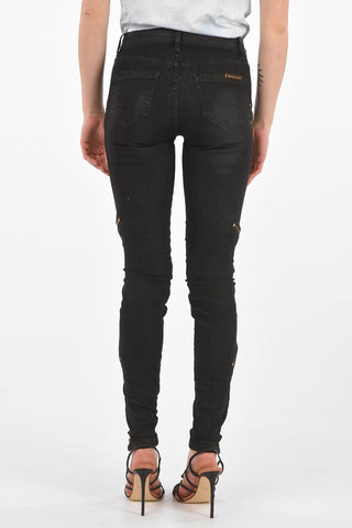 Low Rise Jeggings WHEN I SAY IT with Decorative Zip Fastenings