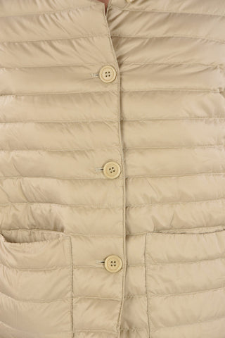 Crew Neck Quilted Down Jacket COCCOLINA with Patch Pockets