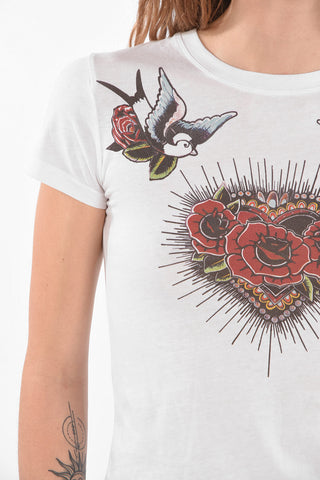 Crew Neck Old School Printed T-Shirt
